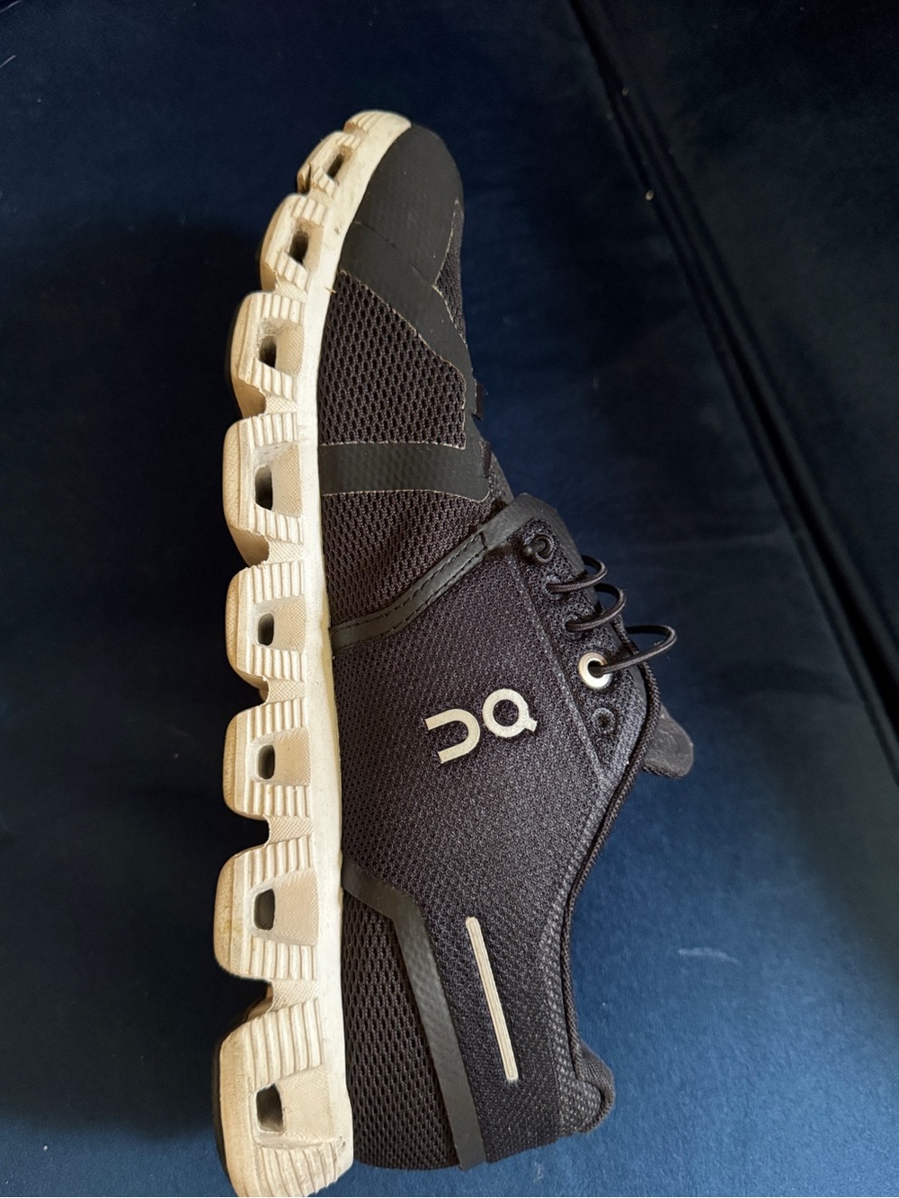 On Running Women's Black Athletic Shoes with Cream Soles
